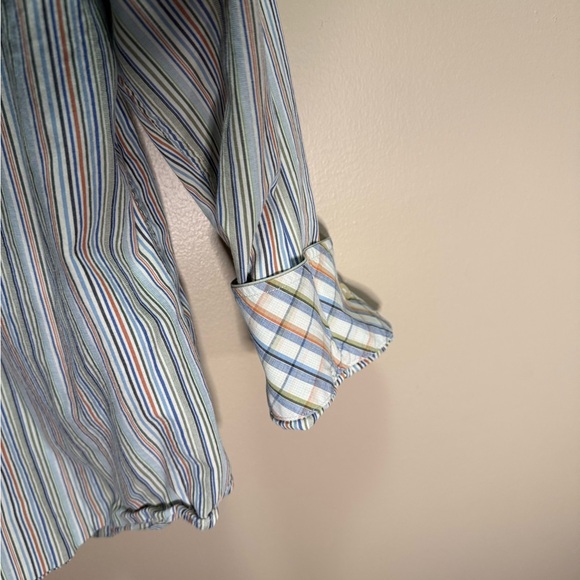 Robert Graham R&G‎ Vintage Stripe Button Shirt L Y2K Multi Color - Picture 4 of 8